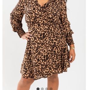 NWT Francescas Leopard Wrap Midi Dress
